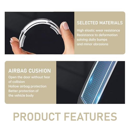 4 PCS Car Door Side Edge Protection Guard, Multi-functional airbag protection rearview mirror anti-collision sticker, Self-adhesive Car Door Protective Stickers, for Most Vehicle (Black)
