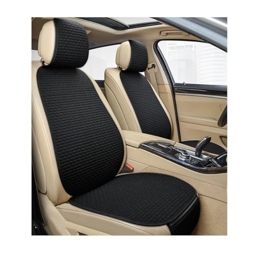 Yourkar 4PCS Car Seat Cover Pad, Breathable Auto Front Seat Bottom Cushion Mat & Seatback Cover, Soft Comfortable Vehicle Full Seat Protector, Universal Truck SUV Car Accessories (Black) - color: Black, size: 4 PCS
