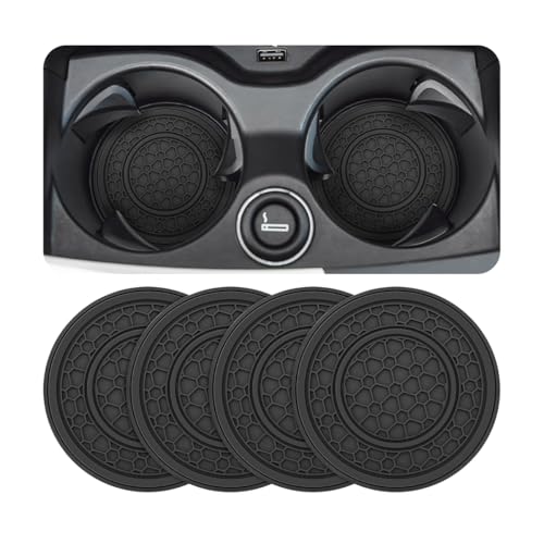 Osilly Car Coasters for Cup Holder, 2.75 Inch No-Slip Anti Dust Insert Coaster, Universal Auto Waterproof Coasters Silicon Insulation Cup Mats for Woman Man, Suit for Vehicle (Black, 4PCS) - color: Black, size: 4PCS
