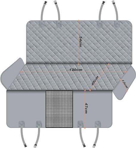 GXT Dog Back Seat Cover Protector for Cars SUV and Trucks with Mesh Window, Scratchproof Nonslip and Waterproof Material - color: Grey, style: Seat Cover Only