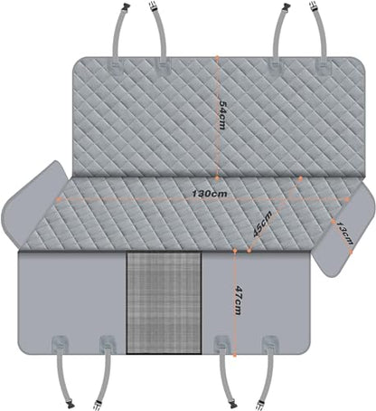 GXT Dog Back Seat Cover Protector for Cars SUV and Trucks with Mesh Window, Scratchproof Nonslip and Waterproof Material - color: Grey, style: Seat Cover Only