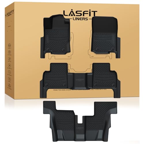 LASFIT Floor Mats Fit for Mercedes Benz GLS 2017-2019 350d / 450/550 / 63 AMG, GL 2013-2016 350/450 / 550/63 AMG, All Weather TPE Floor Liners for GLS 2013-2019 Car Mats, 1st & 2nd & 3rd Row - size: 2013-2019 | For Mercedes Benz GLS | 1st & 2nd Row