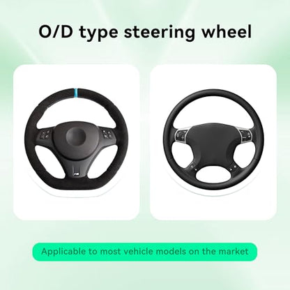 15 Inch Car Leather Steering Wheel Cover, Automotive Accessories Elastic Breathable Anti-Slip Soft Wheel Protector Fits Men and Women, Suitable for SUVs, Trucks, Vehicles and RVs (Gray) - color: Gray