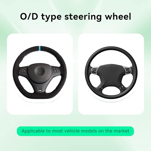 15 Inch Car Leather Steering Wheel Cover, Automotive Accessories Elastic Breathable Anti-Slip Soft Wheel Protector Fits Men and Women, Suitable for SUVs, Trucks, Vehicles and RVs (Pink) - color: Pink