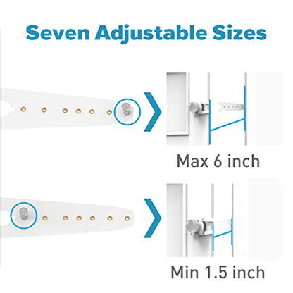 Neobay Cat Door Latch with Stabilizer, 7 Sizes Adjustable Cat Door Holder Latch, Keeps Dog Out of Litter Box, No-Drill & Portable for Interior Doors, White, 2 Packs
