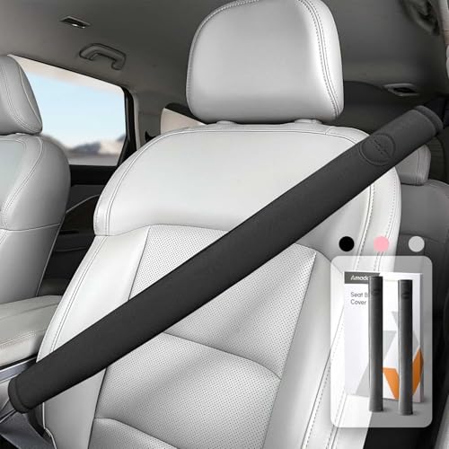 Seat Belt Cover, Soft and Anti-Allergy,No-Neck Rubbing with Extra Long,Premium Suede Seatbelt Cushion,2 Pack Universal Car Accessories for Women&Kids&All Models,19in Black - color: Black, size: 19.0in - 2PCS