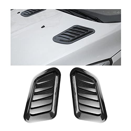 Blilo Car Hood Vents, 2PCS Universal Hood Air Vents for Car Hood Scoop, Bonnet Vent Hood Air Intake Trim Cover (Carbon Fiber) - color: Carbon Fiber