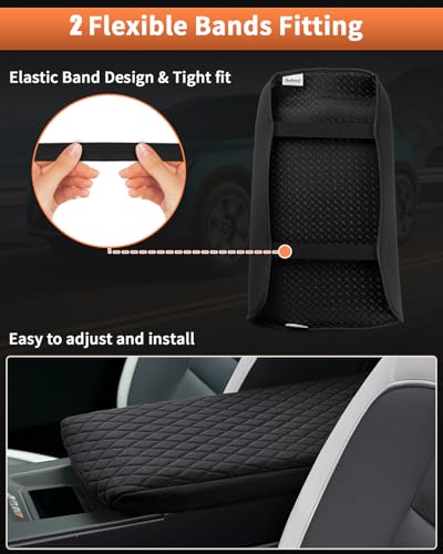Shademax Custom for 2024 2025 2026 Honda Prologue Center Console Cover Armrest Cover for Honda Prologue Accessories Arm Rest Cushion Pad Leather Middle Console Cover Armrest Seat Box Protector Black - size: Size for Honda Prologue 2024-2026
