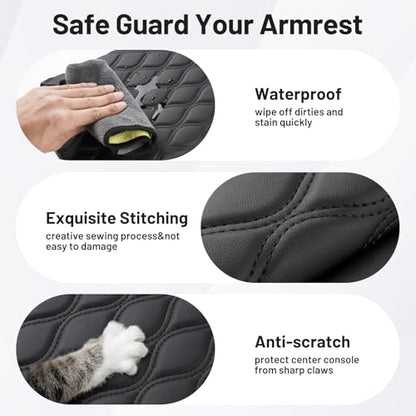 Autorder Center Console Cover for 2016-2021 Hyundai Tucson Accessories Leather Armrest Cushion Cover with Storage Pockets Anti-Scratch Armrest Pad for Cat Dog Pet - size: 2016-2021 Hyundai Tucson