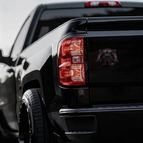 Occult Goat Car Emblem – Metal 3D Black Badge with 3M Adhesive – Mystical Goat Decal for Car, Truck, Motorcycle, Window, Door, or Home Decor (Dark Purple and Black) - color: Dark Purple and Black