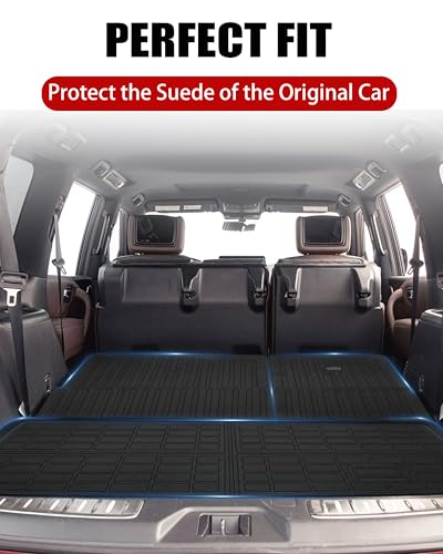 Cargo Liner Compatible with 2017-2024 Nissan Armada / 2011-2013 Infiniti QX56 / 2014-2024 Infiniti QX80 Trunk Mat Cargo Mat Back Seat Cover Protector(Backrest Mats+Trunk Mat) - size: FOR 17-24 Armada/11-13 QX56/14-24 QX80