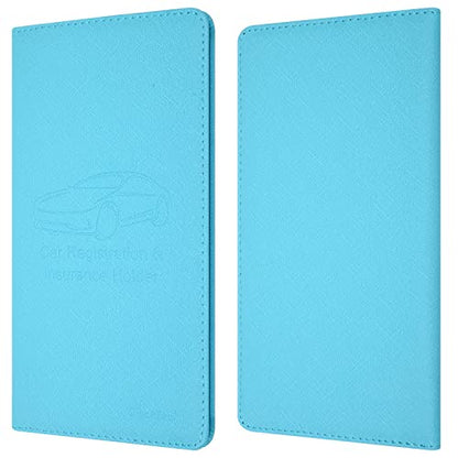 Car Insurance and Registration Holder, 9.5 x 5 Inch PU Leather Vehicle Glove Box Organizer Wallet Case for Insurance Card, Driver License, Paperwork - Mint Green - color: MintGreen