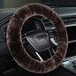 Soft Fluffy Sheepskin Car Steering Wheel Cover for Universal Auto Vehicle Women Man 14 1/2 inch-15 1/2inch Fuzzy Accessories (Teak) - color: Teak