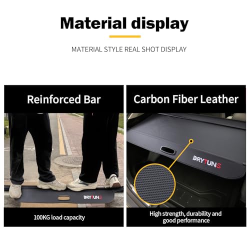 Cargo Cover for Honda CRV 2026 2025 2024 2023, Retractable Cargo Trunk Cover for Honda CRV 2023-2026, w/Extension and Straps - style: Carbon Fiber Leather - Extension & Straps