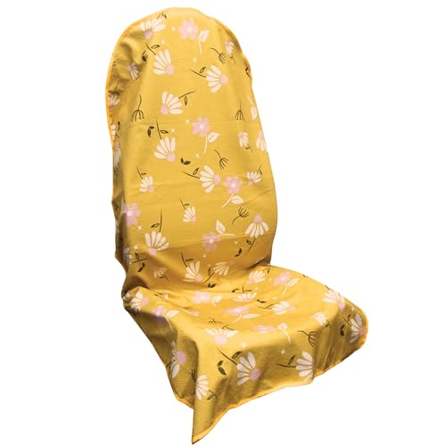 Waterproof Car Seat Cover for Front Seats, Protector for Cars SUVs Trucks, Sweat Towel Seat Covers Bucket for Gym,Workout,Beach,Hiking,Running and Swimming (Chamomile and Yellow, 1PC) - color: Chamomile and Yellow, size: 1PC Front Seat Towel