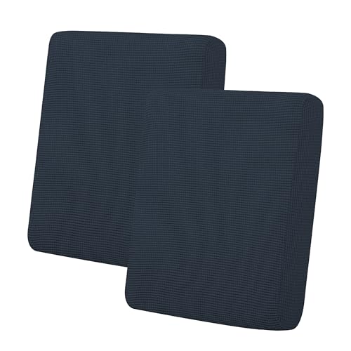Easy-Going Stretch Individual Loveseat Couch Cushion Cover Sofa Cushion Furniture Protector Sofa slipcover Soft Flexibility with Elastic Bottom (2-piece Loveseat Cushion Cover, Dark Blue) - color: Dark Blue, size: 2-piece