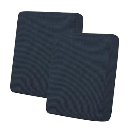 Easy-Going Stretch Individual Loveseat Couch Cushion Cover Sofa Cushion Furniture Protector Sofa slipcover Soft Flexibility with Elastic Bottom (2-piece Loveseat Cushion Cover, Dark Blue) - color: Dark Blue, size: 2-piece