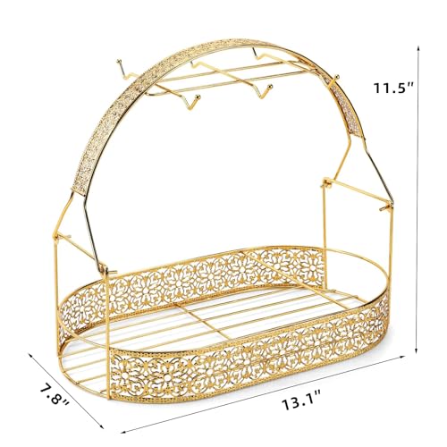 Coffee Mug Holder Mug Holders for Counter Coffee Rack Cup Holder Stand Dishes Organizer Steel Wire Rack Display Stand Service for Tea Cups - color: gold1