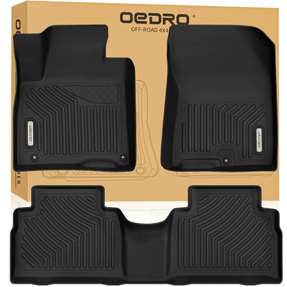 OEDRO Floor Mats Fit for 2019-2020 Hyundai Santa Fe Limited/SE/SEL/SEL Plus/Ultimate 5 Passenger, TPE All-Weather Custom Fit Floor Liners for Santa Fe Accessories, 1st and 2nd Row Car Mats Set, Black