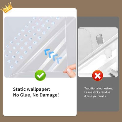 Clear Electrostatic Wall Protector, Static Protective Film, Adhesive-Free, No Residue Protection for Behind Trash Cans, Against Dog Scratches, Furniture, Doors, Splashes and Stains (15.78in*9.84ft) - size: 15.78in*9.84ft