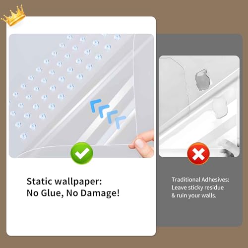 Clear Electrostatic Wall Protector, Static Protective Film, Adhesive-Free, No Residue Protection for Behind Trash Cans, Against Dog Scratches, Furniture, Doors, Splashes and Stains (15.78in*16.4ft) - size: 15.78in*16.4ft