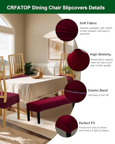 CRFATOP Jacquard Dining Room Chairs Seat Covers Set of 4 with Soft Bench Chair Cover Stretch Kitchen Chair Slipcover Washable Seat Cushion Slipcover Protector for Hotel Ceremony Banquet Wedding,B03 - color: Jacquard B03