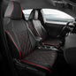 FREESOO for Toyota Corolla Seat Covers L LE XLE, LE Eco Sedan 2014 2015 2016 2017 2018 2019, Luxury Leather Seat Covers for Cars, Custom Fit Car Seat Covers, Waterproof Seat Cover, Black Red Full Set