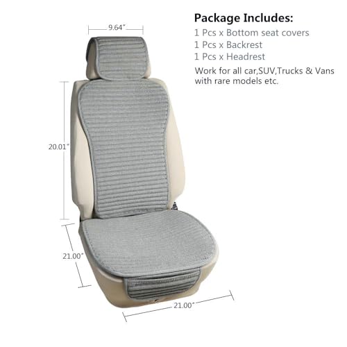 Suninbox Car Seat Covers Buckwheat Hull Universal Car Seat Covers,Bottom Seat Covers for Cars,Truck Seat Covers,Car Seat Cushion Protector Mats Pad,Gray Front Seat - color: Gray Front Seat