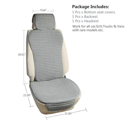 Suninbox Car Seat Covers Buckwheat Hull Universal Car Seat Covers,Bottom Seat Covers for Cars,Truck Seat Covers,Car Seat Cushion Protector Mats Pad,Gray Front Seat - color: Gray Front Seat