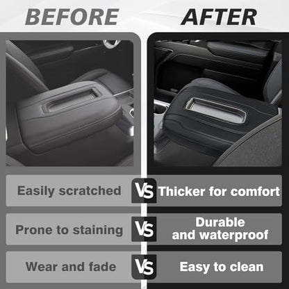 Center Console Armrest Cover Fit for Chevy Silverado & GMC Sierra 1500 2500 3500 2022-2026 Accessories, Comfort Armrest Pad Console Lid Cushion Vegan Leather Regular Thick(Bucket Seat ONLY) - size: 1) 22-25 |Silverado & Sierra| Bucket Seat, Regular