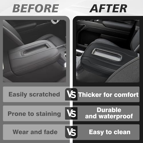 Center Console Armrest Cover Fit for Chevy Silverado & GMC Sierra 1500 2500 3500 2022-2026 Accessories, Comfort Armrest Pad Console Lid Cushion Vegan Leather Regular Thick(Bucket Seat ONLY) - size: 1) 22-25 |Silverado & Sierra| Bucket Seat, Regular