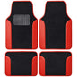 BDK Red All Weather Heavy Duty Car Floor Mats Interior Liners for Auto Van Truck SUV, Heavy Duty All Weather Protection, Fits Front & Rear