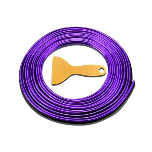 Car Interior Moulding Trim Strips, 33Ft/10M Universal Electroplating Decoration Filler Insert Strips, Styling Dashboard DIY Flexible Strip with Installing Tool (Purple)