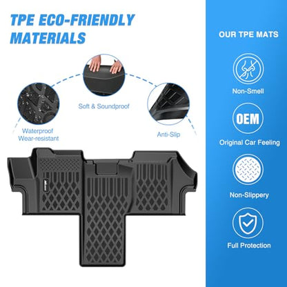 Nilight TPE Floor Mats for Dodge Ram Promaster 1500 2500 3500 2018 2019 2020 2021 2022 2023 2024 2025 All Weather Custom Fit Heavy Duty Floor Liners - color: 2018-2025 Ram Promaster