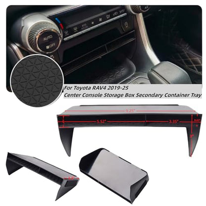 3Pcs Center Console Organizer Divider Storage Tray Compatible with Toyota RAV4 2019-2025 Armrest Storage Box Interior Accessories, Gear Shift Storage Tray Box Insert Divider