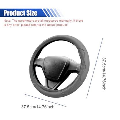 Car Steering Wheel Cover, 15 Inch Leather Anti-Slip Breathable Automotive Steering Wheel Protector, Universal Heat Resistant Vehicle Interior Accessories Cars, SUVs, Trucks(Gray) - color: Gray