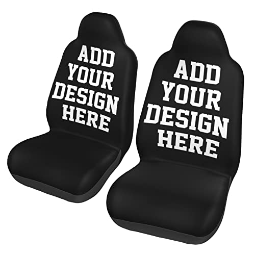 Custom Personalized Car Seat Covers 2 Pack, Add Your Own Photo Image Car Interior Decor Fit Most Bucket Seats - color: Custom