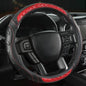 Black Seal Custom-Fit Steering Wheel Cover for Ford F-150, F-250, F-350, Expedition, 15.5–16", Anti-Slip PU Leather (Black+Red) - color: Black+Red