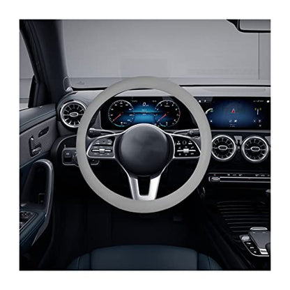 Car Silicone Steering Wheel Cover, Soft Anti-Slip Auto Steering Wheel Protector Fit 14 Inch, Universal Vehicle Interior Accessories for Cars, SUVs, Trucks, and Vans (Gray) - style: Gray