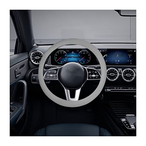 Car Silicone Steering Wheel Cover, Soft Anti-Slip Auto Steering Wheel Protector Fit 14 Inch, Universal Vehicle Interior Accessories for Cars, SUVs, Trucks, and Vans (Gray) - style: Gray