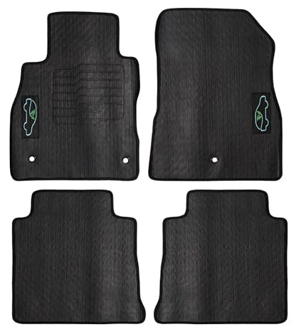 ecoMats All Weather Floor Mats Custom Fit for 2018 2019 2020 2021 2022 2023 2024 Nissan Kicks with Safety Locks - Front and Rear - Black