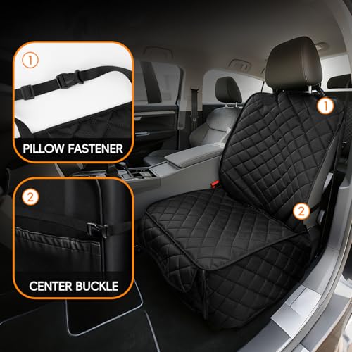 Dog Car Seat Cover for Front Seat, Waterproof & Scratch-Proof Pet Seat Protector, Nonslip Car Seat Cover for Dogs, Universal Fit for Cars, Trucks & SUVs, Standard Size - size: Black Passenger Car Cover