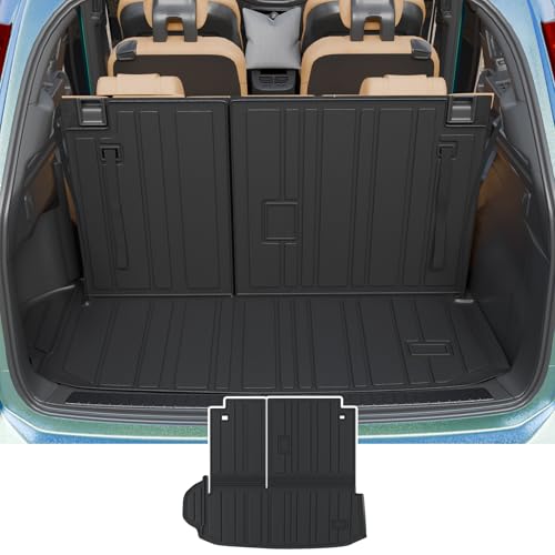 Bomely Cargo Mat Compatible with 2020-2026 Toyota Highlander Trunk Mat Cargo Liner TPE Back Seat Cover Protector 2025 7 Seats Highlander Accessories (2020-2026, Trunk Mat with Backrest Mat) - color: Fit 2020-2026 Highlander, size: Trunk Mat with Backrest