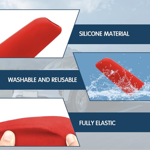 Car Handbrake Cover Gear Shift Knob Cover, Auto Comfortable Grip Handbrake Cover, Silicone handbrake Cover for Most Vehicle Handbrake - color: Red