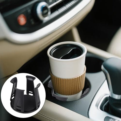 2pcs Car Cup Holders Insert, Self-Adhesive Automotive Cupholder Wiggle Free Design Easy to Use Automotive Interior Accessories for Fixing Water Cups and Drinks (Black)