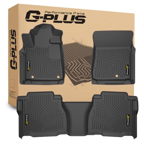 G-PLUS Car Floor Mats 3PCS Fit 2007 2008 2009 2010 2011 Toyota Tundra Double & CrewMax Cab Pickup,TPE Floor Liners All Weather Full Cover Protection 1st & 2nd Row Cargo Liners, Black - size: 07-11|Fit Toyota Tundra Double&CrewMax Cab|3PCS