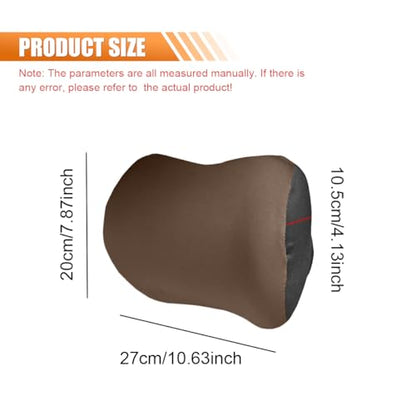 Car Headrest Pillow for Driving - Memory Foam Soft Automotive Neck Support Pillow Cushion with Adjustable Strap - Comfortable Car Seat Headrest Pillow for Neck Pain Pressure Relief (Coffee)