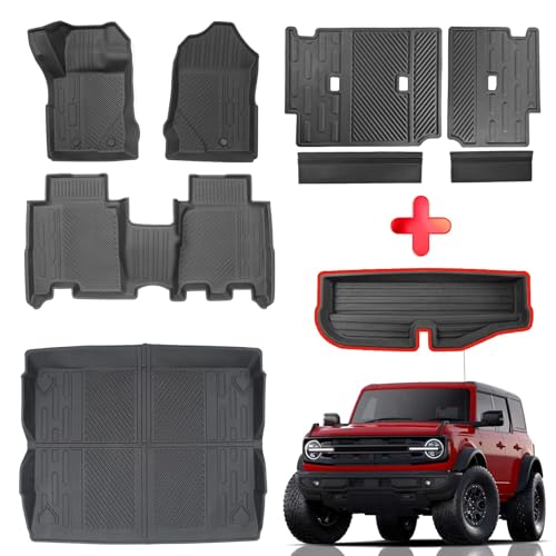 Mabett Interior Cover Mats for Ford Bronco Accessories 4-Door 2026 2021-2025 Floor Mats Rear Seat Back Cover and Cargo Liners with Trunk Lower Storage Mat（Not fit Bronco Sport） - size: Interior Cover Mats No Door Sill