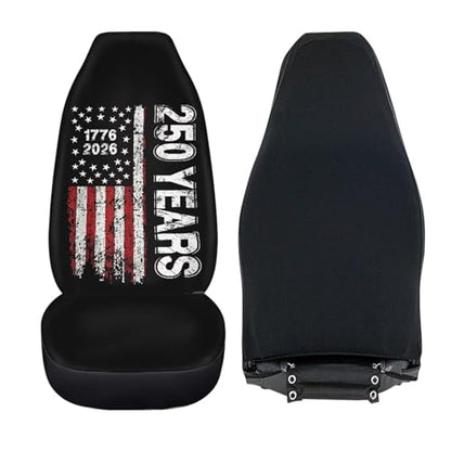 Front Seat Covers for Cars 250 Years 1776-2026 America Breathable Elastic Fabric Seat Protector Set of 2 Fashion Auto Interior Universal Fit SUV Truck Sedan Van - color: 250 Years 1776-2026 America