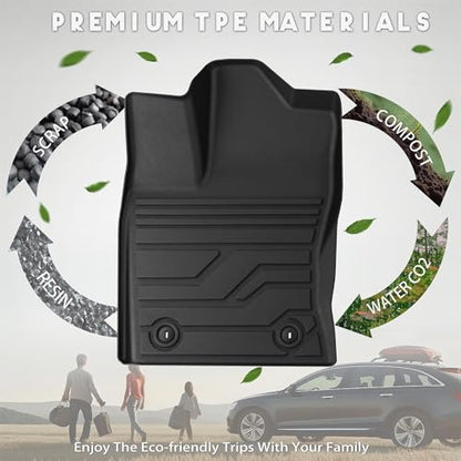 KARPAL Floor Mats Fit for Toyota Tundra 2022-2026 CrewMax Cab, Custom Fit All Weather TPE Floor Liners, 1st & 2nd Row, Tundra SR/SR5/TRD PRO/Limited/Platinum/Castone Accessories - style: 2022-2026 | For Toyota Tundra CrewMax Cab | 1st & 2nd Row